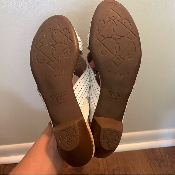 Munro Kelsey Open-Toe Sandal, Slide, White Leather, 2 inch heel, Size 10 N - Picture 5 of 13